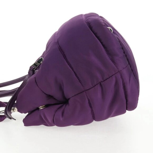 PRADA Hand Bag Nylon 2way Purple Gold Auth 138073M - Picture 5 of 16